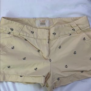 Yellow Jcrew shorts with anchors